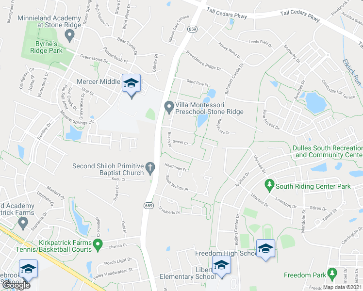 map of restaurants, bars, coffee shops, grocery stores, and more near 42229 Sweet Court in Chantilly