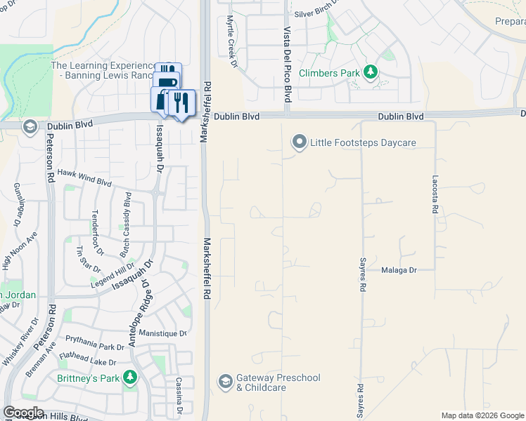 map of restaurants, bars, coffee shops, grocery stores, and more near 6210 Luther Road in Colorado Springs