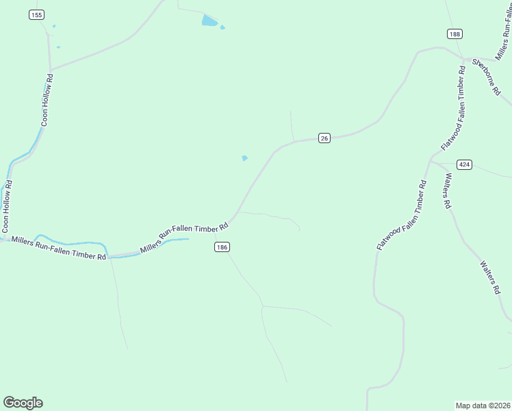 map of restaurants, bars, coffee shops, grocery stores, and more near 3396 Millers Run-Fallen Timber Road in Minford
