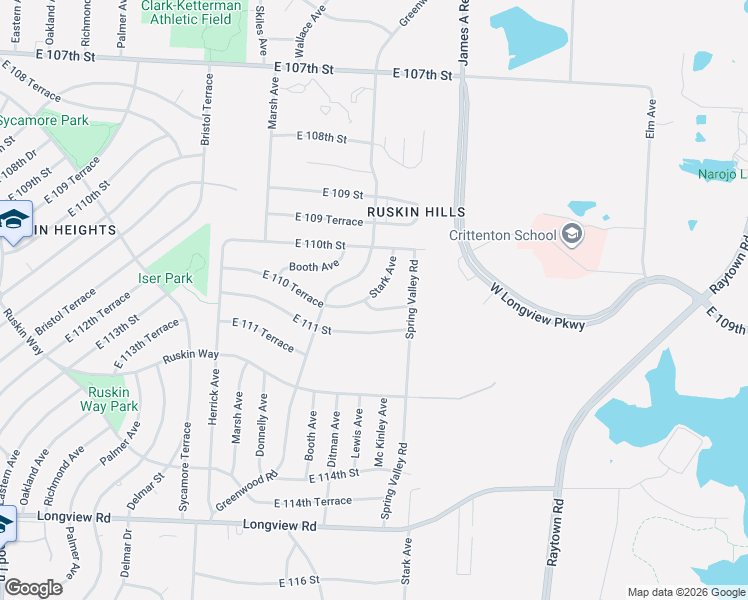 map of restaurants, bars, coffee shops, grocery stores, and more near 8800 Mc Elroy Road in Kansas City