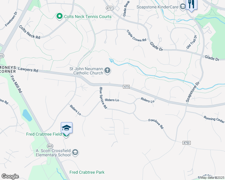 map of restaurants, bars, coffee shops, grocery stores, and more near 2523 Heath Place in Reston
