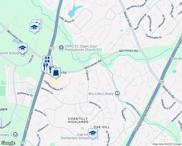map of restaurants, bars, coffee shops, grocery stores, and more near 3000 Jeannie Anna Court in Herndon