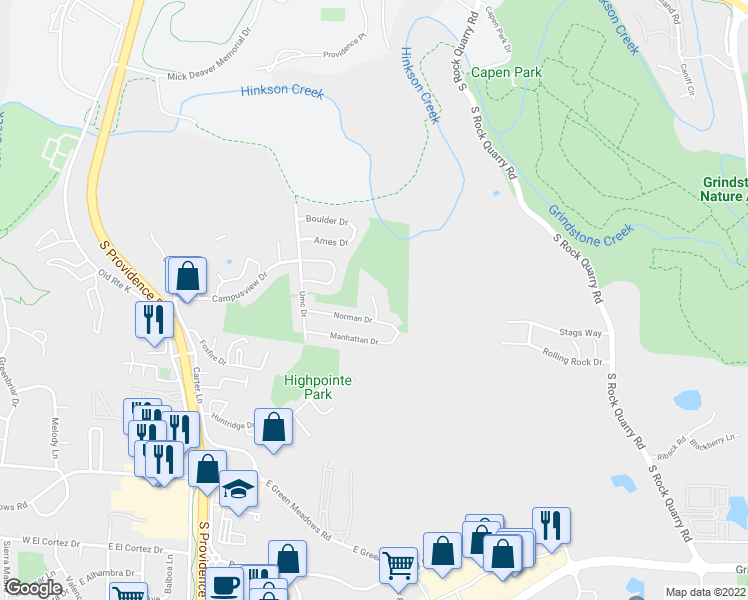 map of restaurants, bars, coffee shops, grocery stores, and more near 2405 Lubbock Court in Columbia