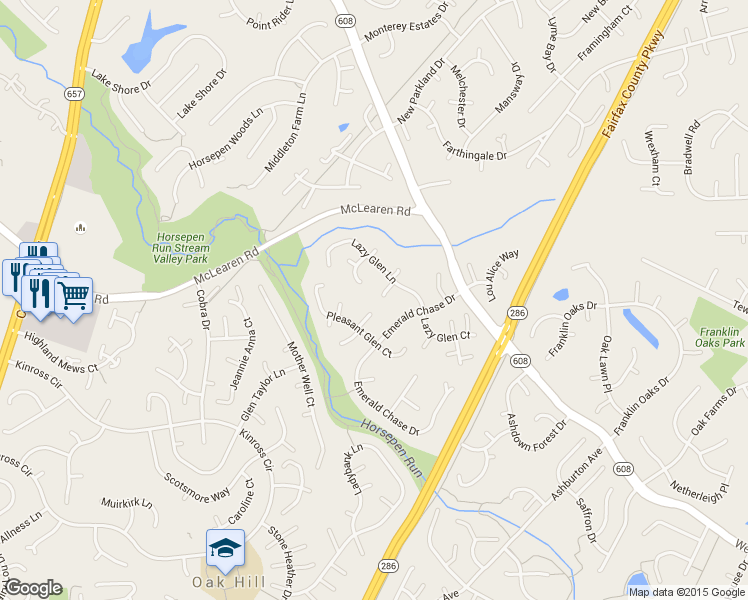 map of restaurants, bars, coffee shops, grocery stores, and more near 2908 Robin Glen Court in Herndon