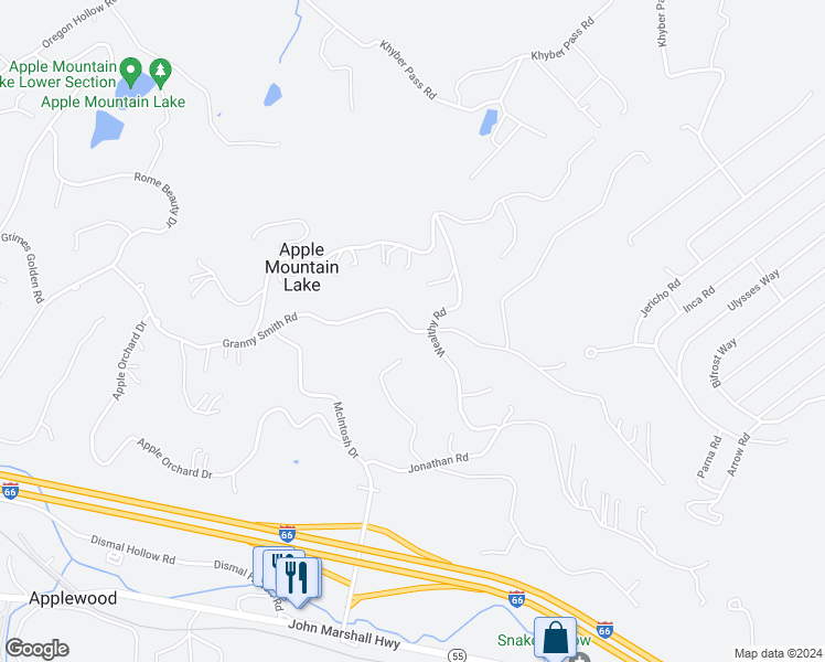 map of restaurants, bars, coffee shops, grocery stores, and more near Granny Smith Road in Linden
