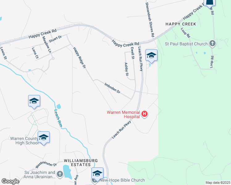 map of restaurants, bars, coffee shops, grocery stores, and more near 1319 Imboden Drive in Front Royal