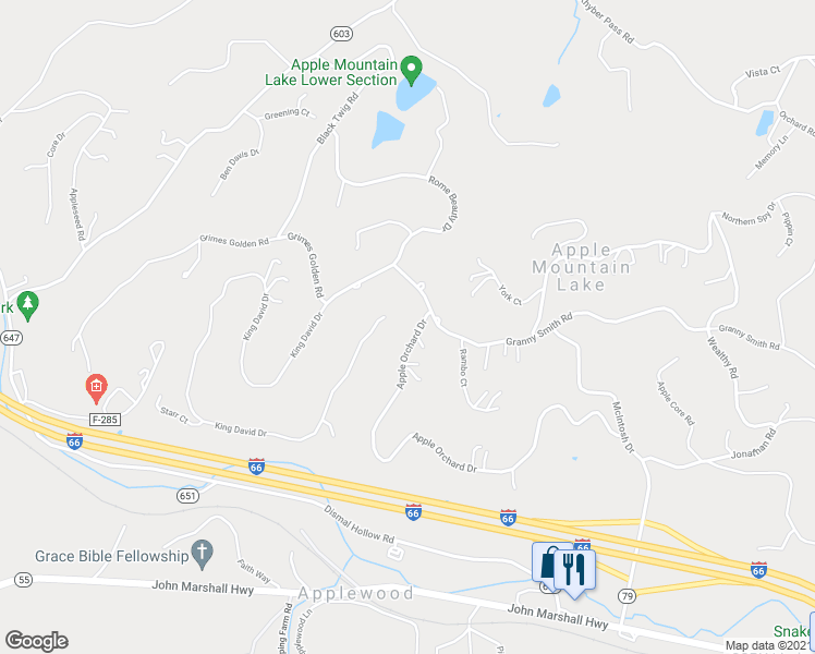 map of restaurants, bars, coffee shops, grocery stores, and more near 62 Apple Orchard Drive in Linden