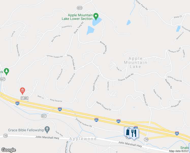 map of restaurants, bars, coffee shops, grocery stores, and more near 62 Apple Orchard Drive in Linden