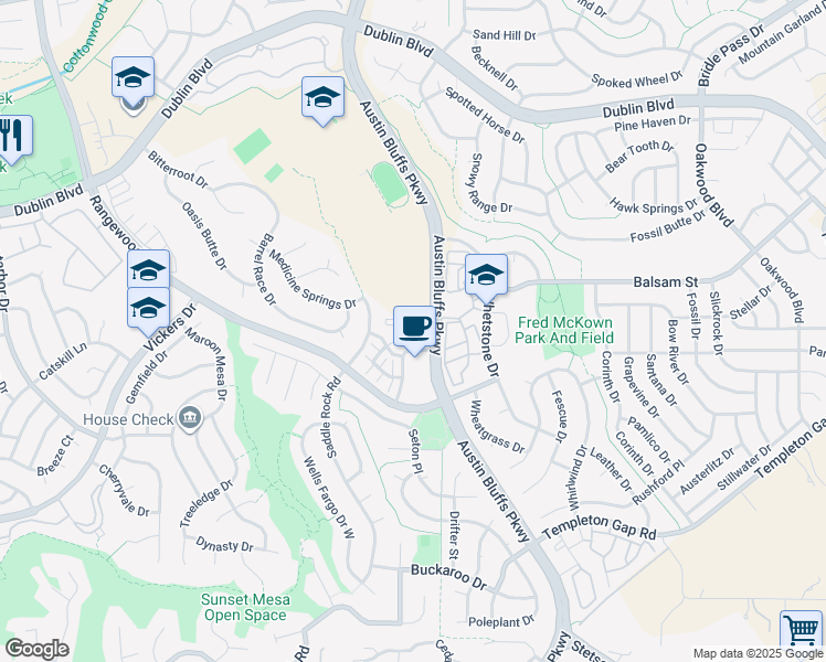 map of restaurants, bars, coffee shops, grocery stores, and more near 4790 Wells Branch Heights in Colorado Springs