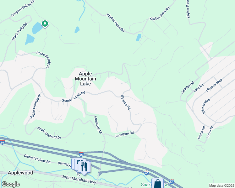 map of restaurants, bars, coffee shops, grocery stores, and more near 741 Granny Smith Road in Linden