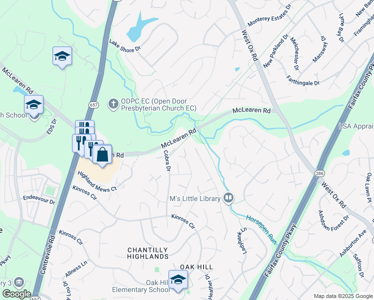 map of restaurants, bars, coffee shops, grocery stores, and more near 3013 Jeannie Anna Court in Herndon