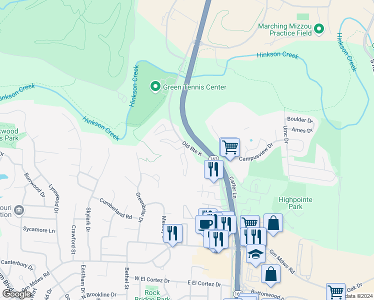 map of restaurants, bars, coffee shops, grocery stores, and more near 2557 South Providence Road in Columbia