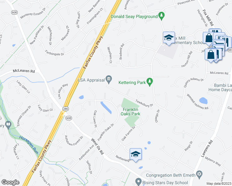 map of restaurants, bars, coffee shops, grocery stores, and more near 12849 Tewksbury Drive in Herndon