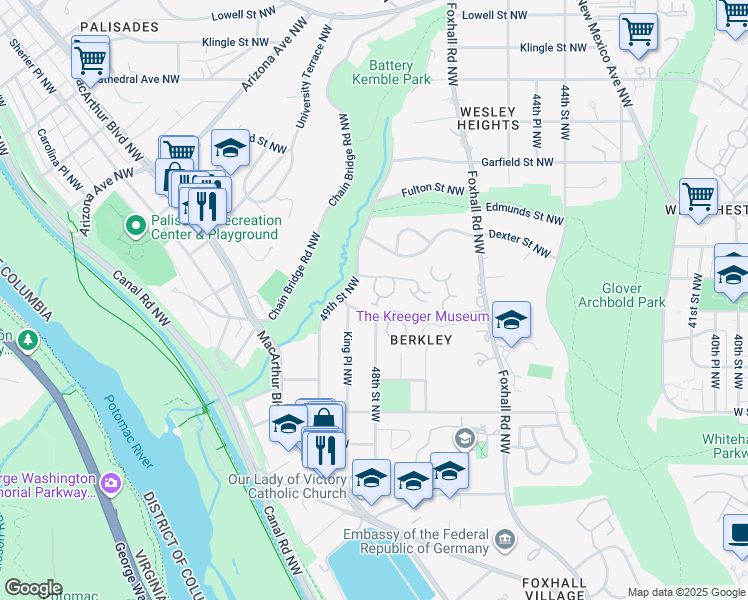 map of restaurants, bars, coffee shops, grocery stores, and more near 4819 Kemble Place Northwest in Washington