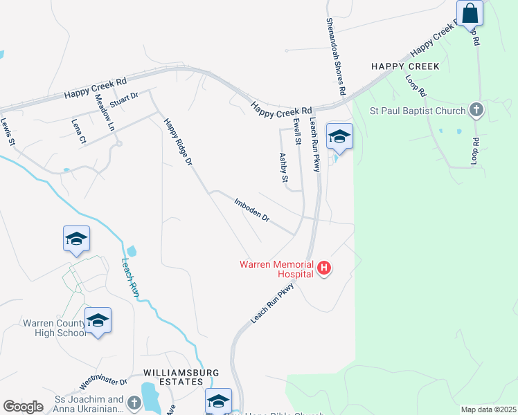 map of restaurants, bars, coffee shops, grocery stores, and more near 1318 Imboden Drive in Front Royal