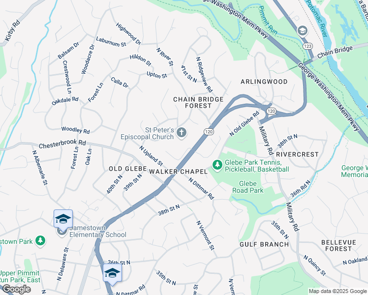 map of restaurants, bars, coffee shops, grocery stores, and more near 3845 North Tazewell Street in Arlington
