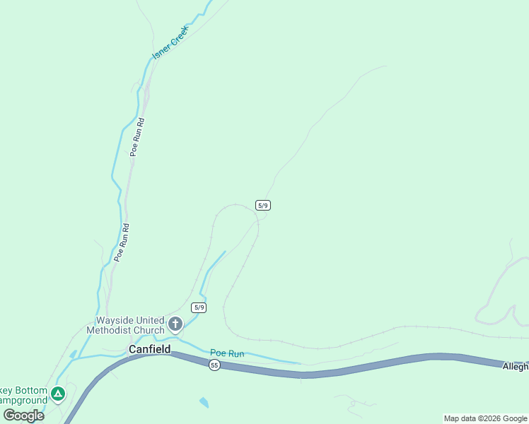 map of restaurants, bars, coffee shops, grocery stores, and more near County Route 5/9 in Randolph County