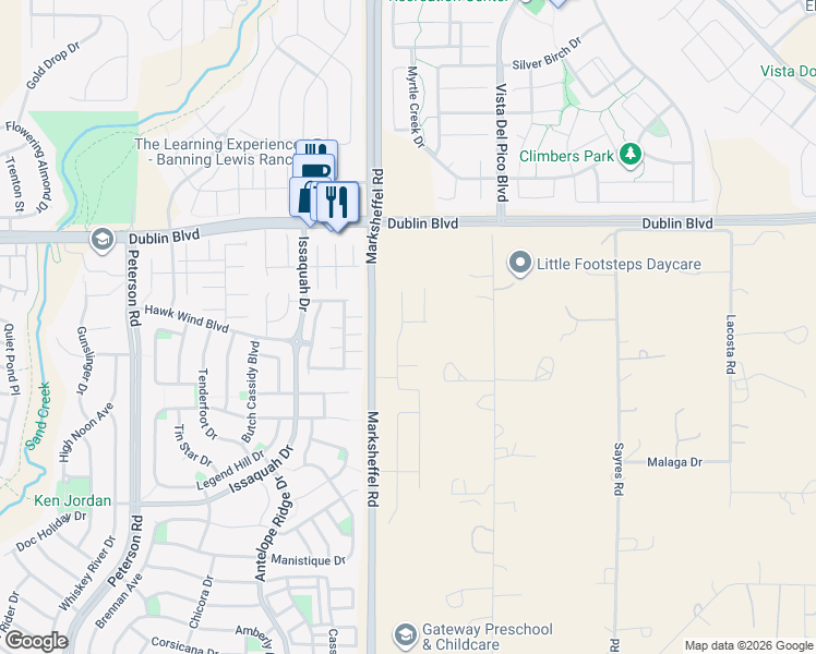 map of restaurants, bars, coffee shops, grocery stores, and more near 6392 Anders Ridge Lane in Colorado Springs