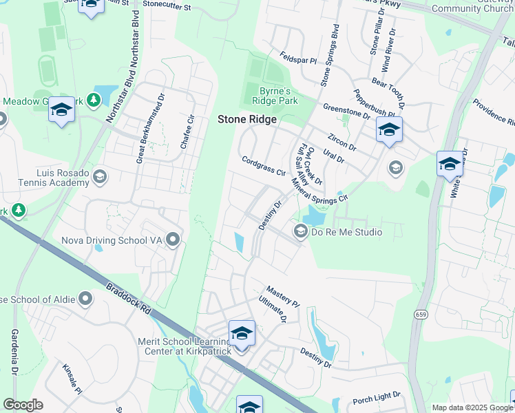 map of restaurants, bars, coffee shops, grocery stores, and more near 25098 Cypress Mill Terrace in Aldie