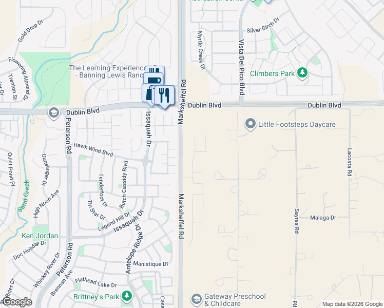 map of restaurants, bars, coffee shops, grocery stores, and more near 6392 Anders Ridge Lane in Colorado Springs