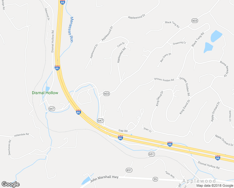 map of restaurants, bars, coffee shops, grocery stores, and more near 126 Oregon Hollow Road in Front Royal