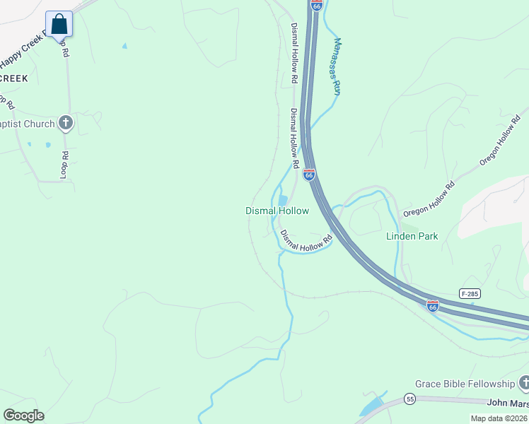 map of restaurants, bars, coffee shops, grocery stores, and more near 940 Dismal Hollow Road in Front Royal