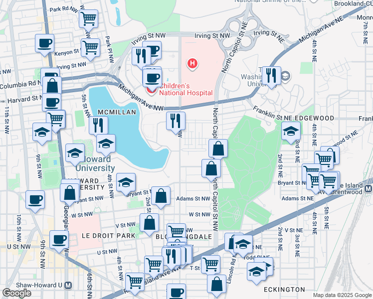 map of restaurants, bars, coffee shops, grocery stores, and more near 61 Lower Service Court Northwest in Washington