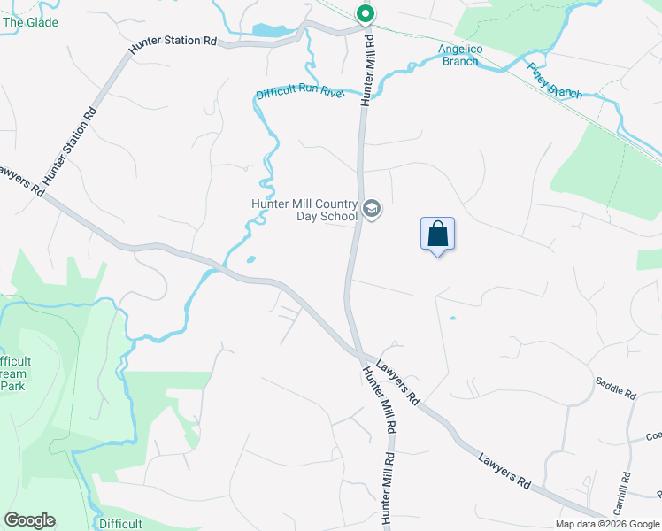 map of restaurants, bars, coffee shops, grocery stores, and more near 2028 Hunter Mill Road in Vienna