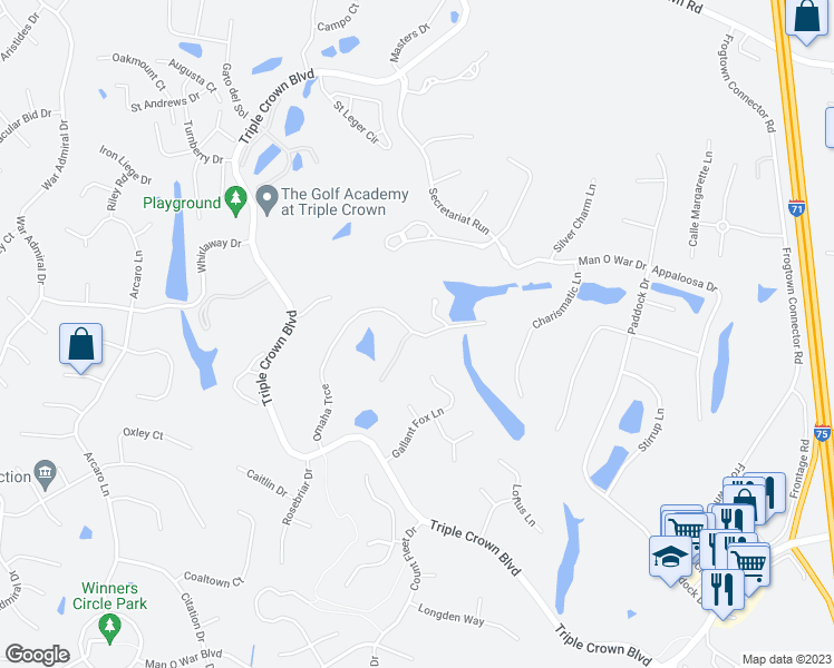 map of restaurants, bars, coffee shops, grocery stores, and more near 10754 Omaha Trce in Union