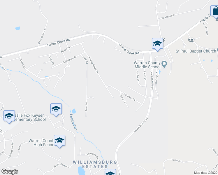 map of restaurants, bars, coffee shops, grocery stores, and more near 1146 Happy Ridge Drive in Front Royal