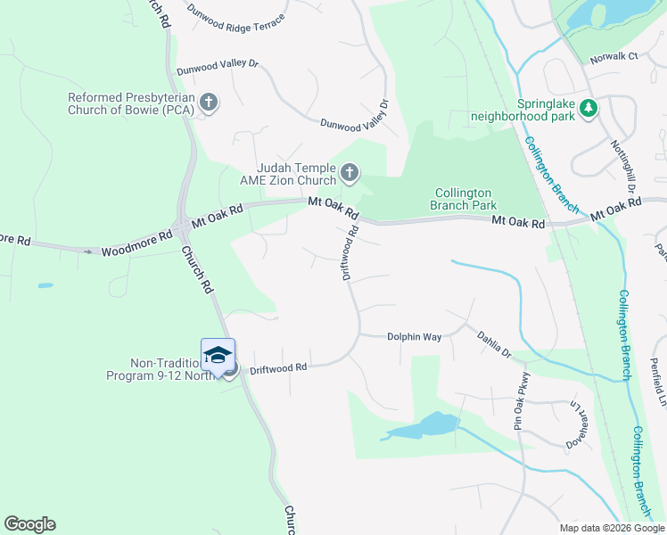 map of restaurants, bars, coffee shops, grocery stores, and more near 14511 Dew Drive in Bowie