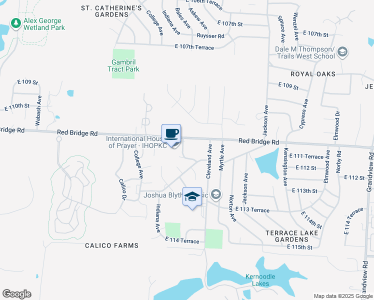 map of restaurants, bars, coffee shops, grocery stores, and more near 11025 Askew Avenue in Kansas City