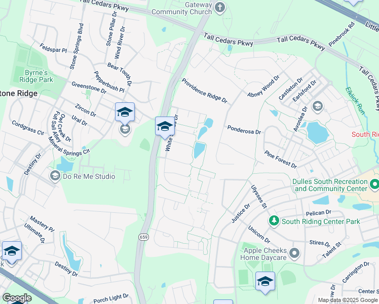 map of restaurants, bars, coffee shops, grocery stores, and more near 42255 Oasis Court in Chantilly