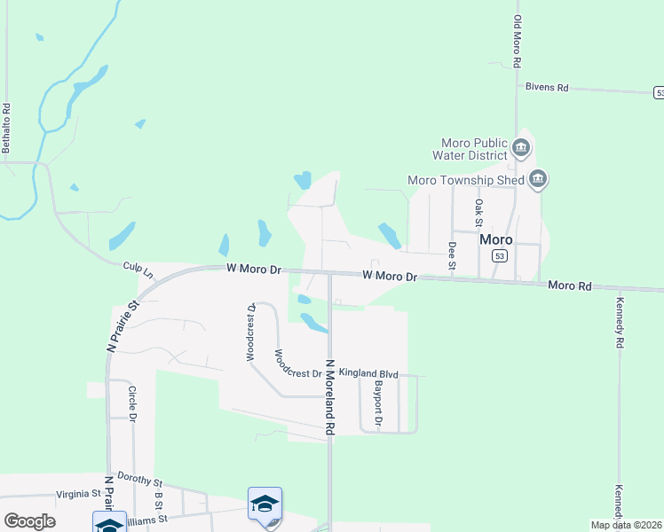 map of restaurants, bars, coffee shops, grocery stores, and more near 523 West Moro Drive in Moro