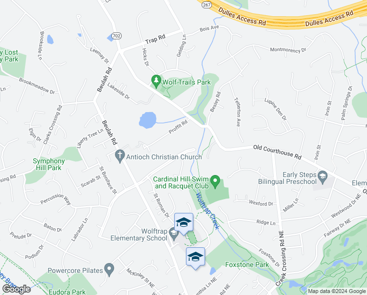 map of restaurants, bars, coffee shops, grocery stores, and more near 1808 Abbotsford Drive in Vienna