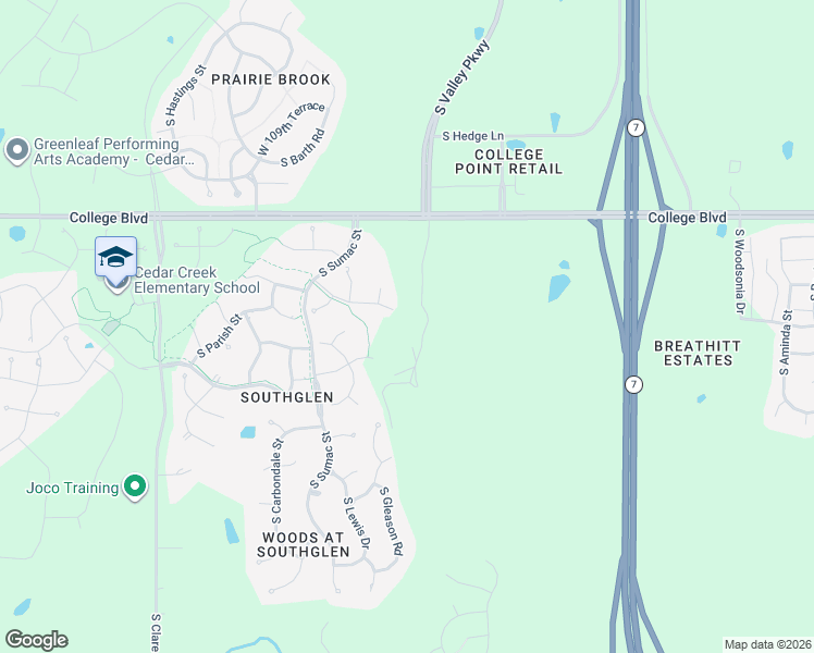 map of restaurants, bars, coffee shops, grocery stores, and more near 23945 West 112th Terrace in Olathe