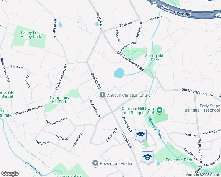 map of restaurants, bars, coffee shops, grocery stores, and more near 1856 Brothers Road in Vienna