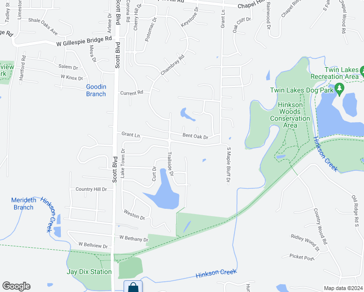 map of restaurants, bars, coffee shops, grocery stores, and more near 3900 Grant Lane in Columbia