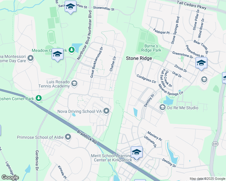 map of restaurants, bars, coffee shops, grocery stores, and more near 41735 McMonagle Square in Aldie
