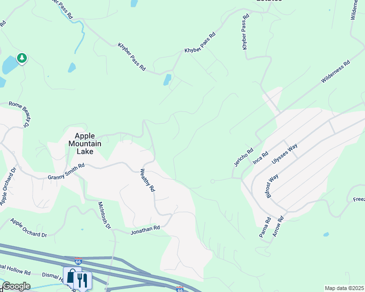 map of restaurants, bars, coffee shops, grocery stores, and more near 155 Delicious Road in Linden