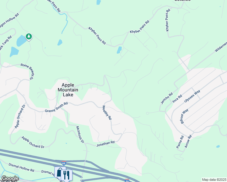 map of restaurants, bars, coffee shops, grocery stores, and more near 428 Wealthy Road in Linden