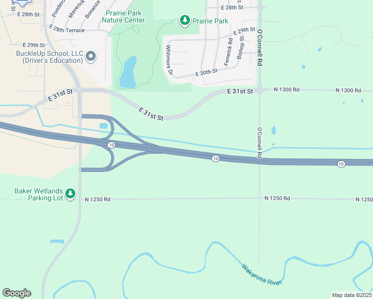 map of restaurants, bars, coffee shops, grocery stores, and more near South Lawrence Trafficway in Lawrence
