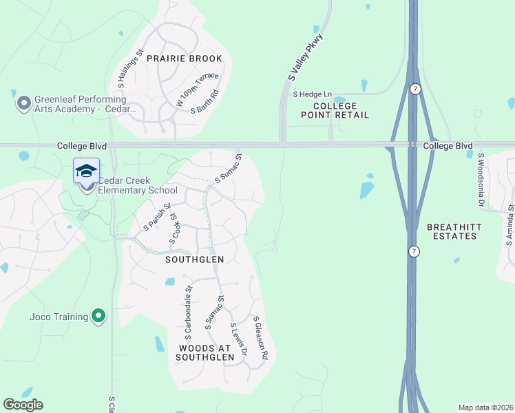 map of restaurants, bars, coffee shops, grocery stores, and more near 23945 West 112th Terrace in Olathe