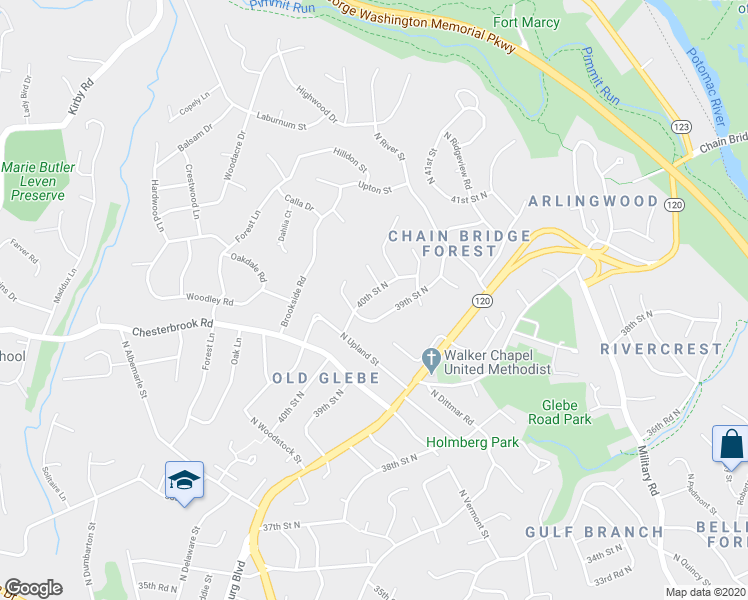 map of restaurants, bars, coffee shops, grocery stores, and more near 4306 40th Street North in Arlington