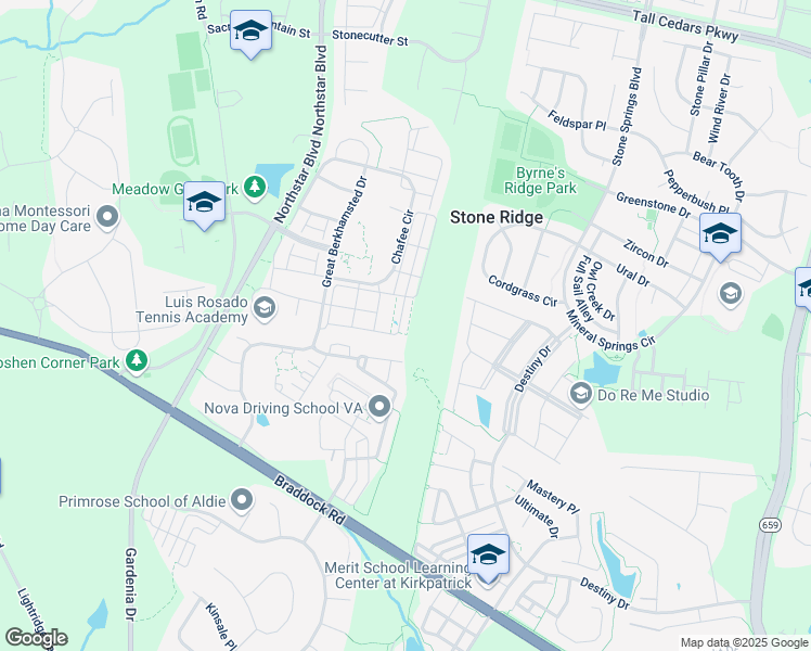 map of restaurants, bars, coffee shops, grocery stores, and more near 41745 McMonagle Square in Aldie