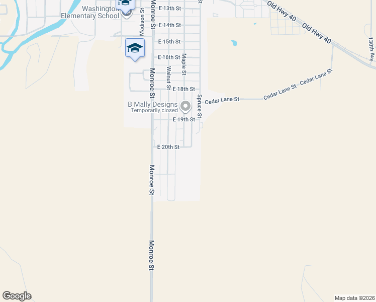 map of restaurants, bars, coffee shops, grocery stores, and more near Spruce Street in Ellis