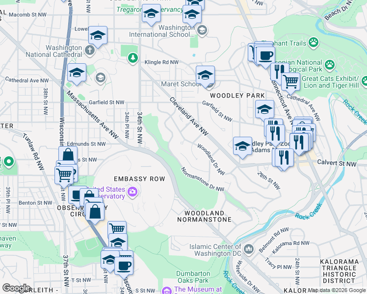 map of restaurants, bars, coffee shops, grocery stores, and more near 4 Thompson Circle Northwest in Washington