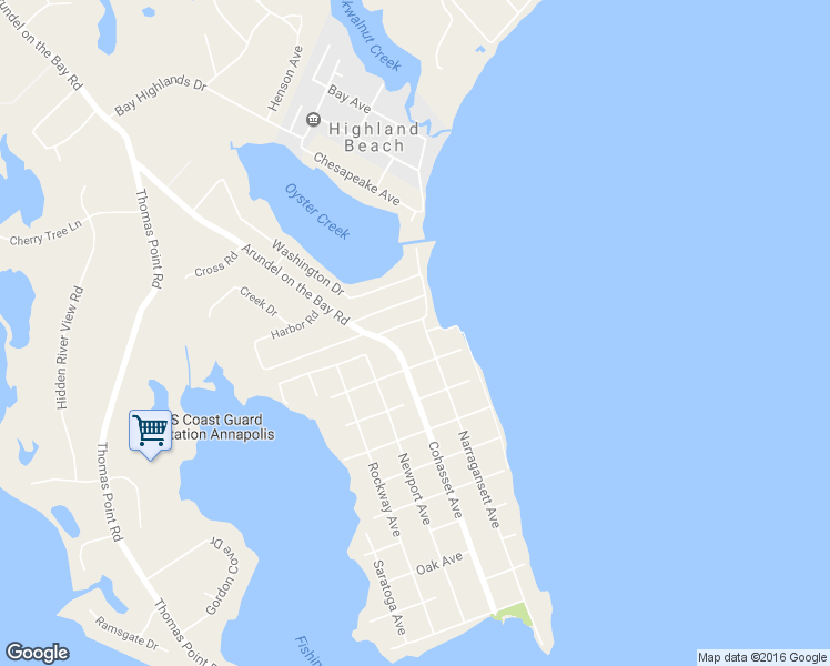 map of restaurants, bars, coffee shops, grocery stores, and more near 1415 Ellis Road in Annapolis