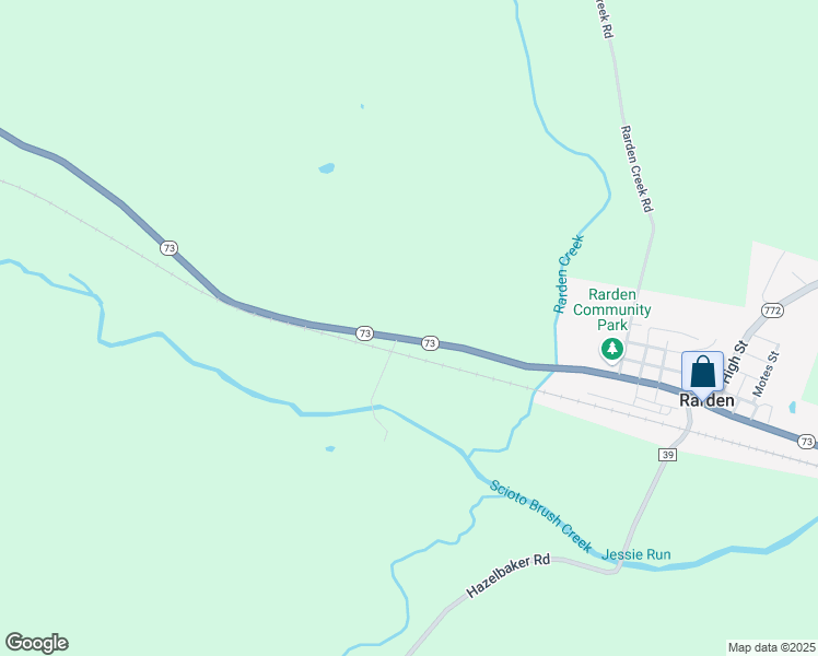 map of restaurants, bars, coffee shops, grocery stores, and more near 869 Ohio 73 in Rarden
