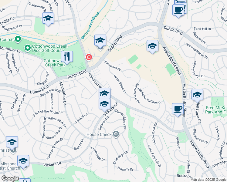 map of restaurants, bars, coffee shops, grocery stores, and more near 6666 Oasis Butte Drive in Colorado Springs